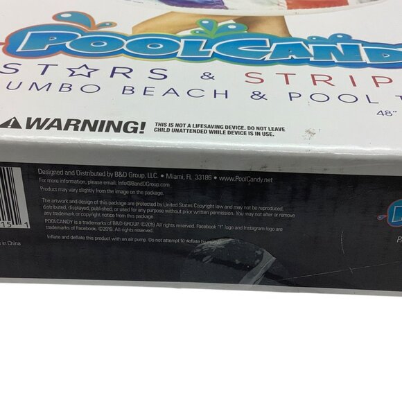Pool Candy Stars & Stripes Jumbo Beach & Pool Tube 48" Ages 6+ Up to 250 Lbs. - Picture 5 of 6